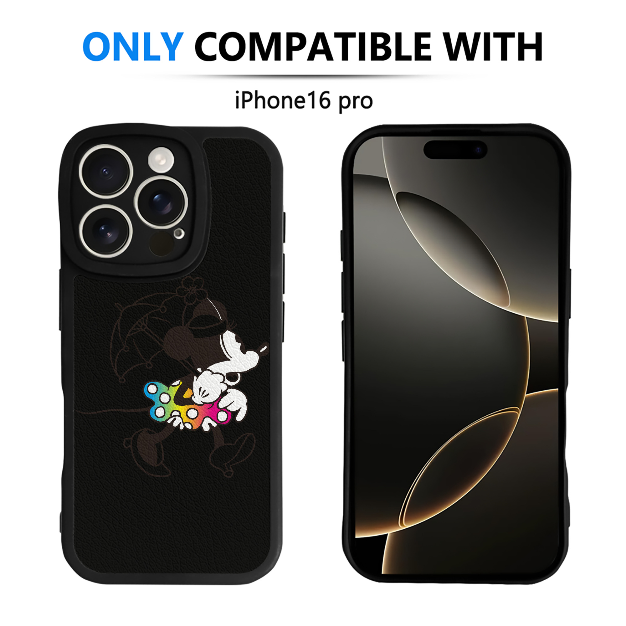 （画像用） ミッキーマウス Mickey Mouse 【iPhone 16シリーズ対応】シリコンスマホケース（レザー調） 材質：シリコン